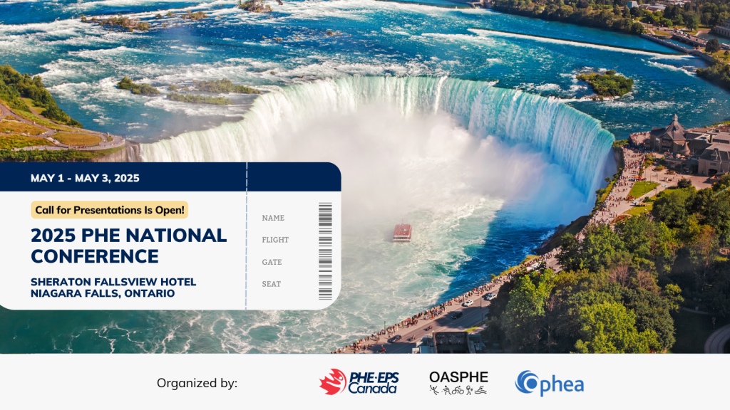 The image is showing the beautiful Niagara Falls with the event information displayed as a flight ticket