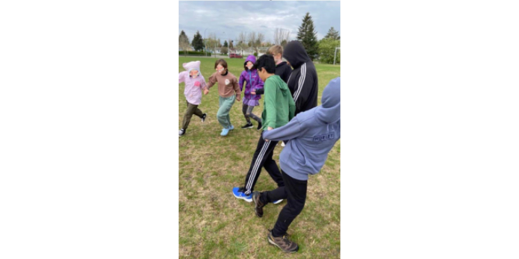 Alberta Students Playing a Blackfoot Game called Linetag