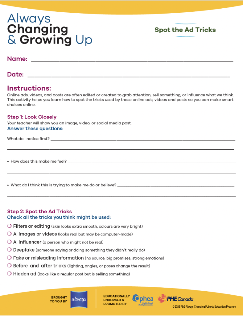 Spot the ad tricks first page design