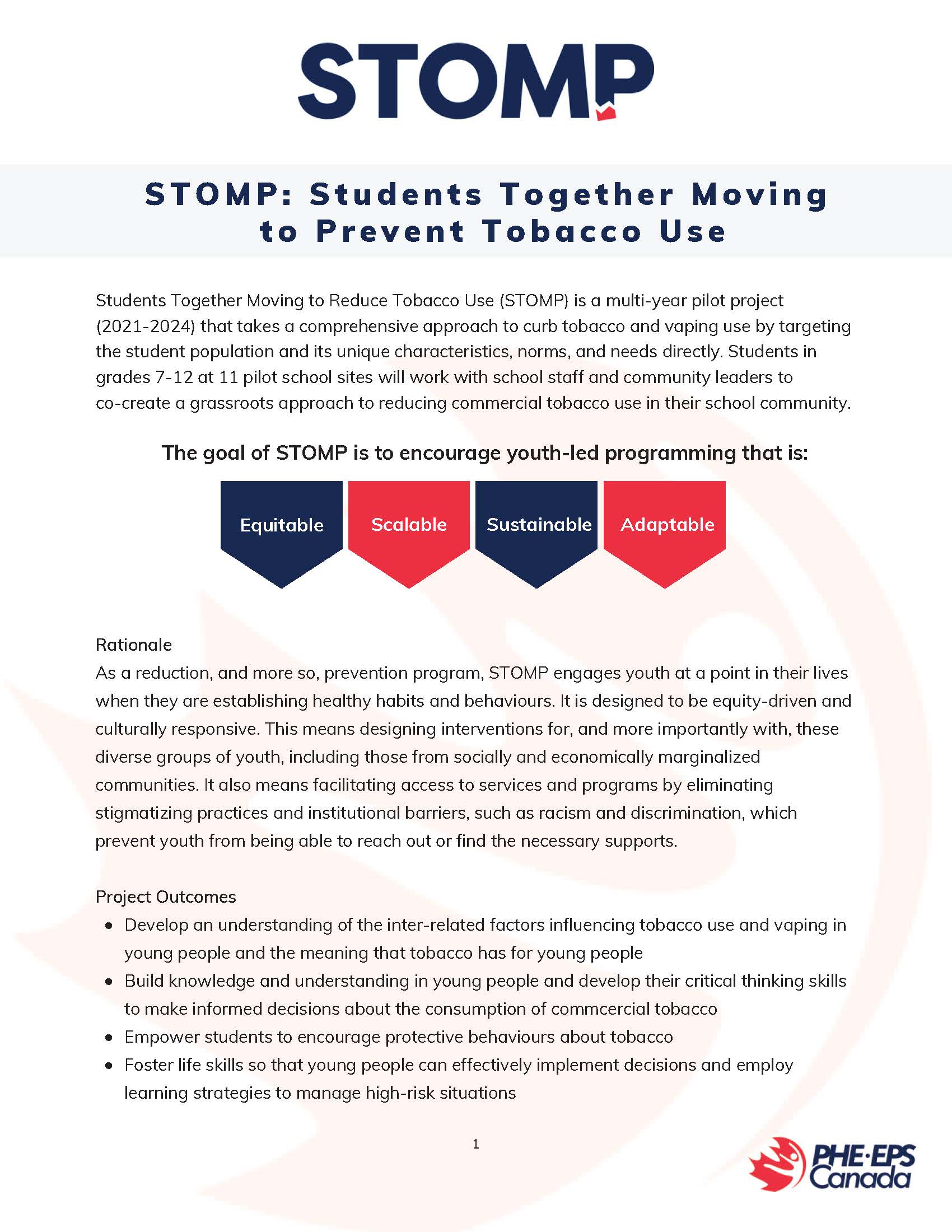 STOMP Project Overview Page 1