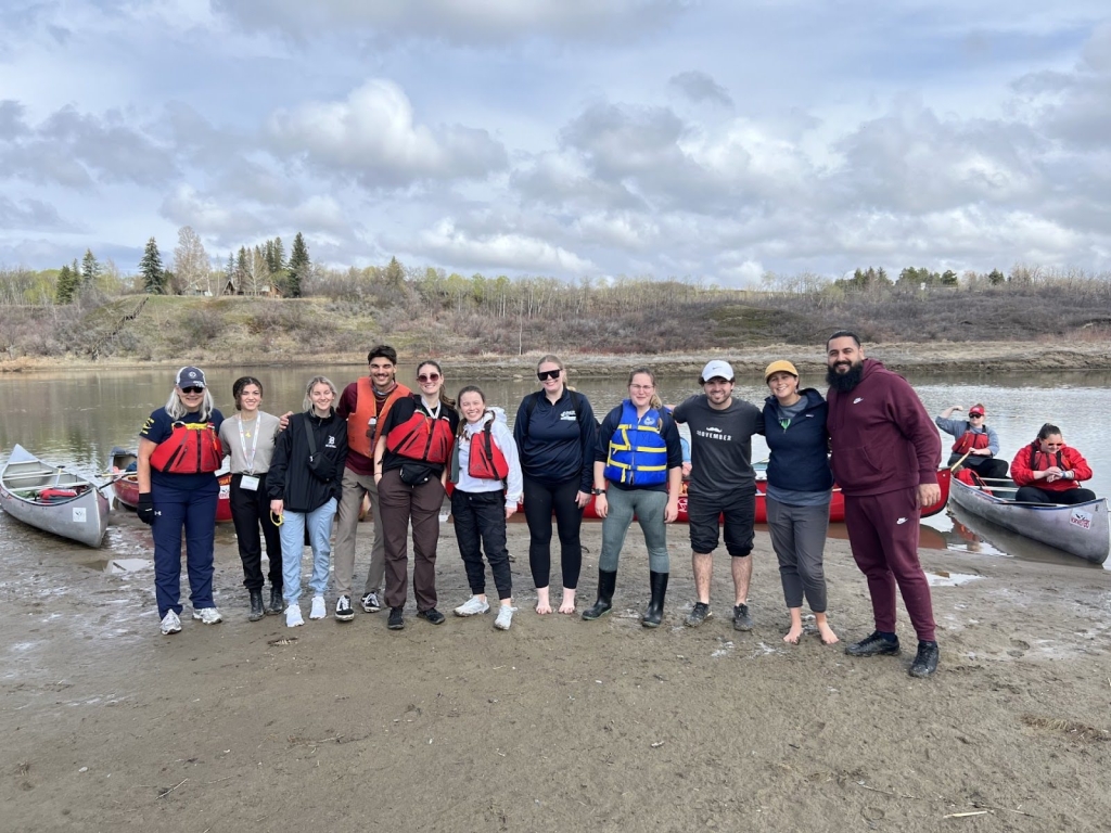 Students enjoying their outdoor canoe session at the 2024 conference