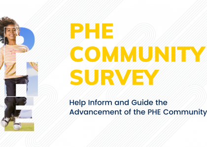 Cover photo from the PHE 2021 Community Survey with a child skipping rope.