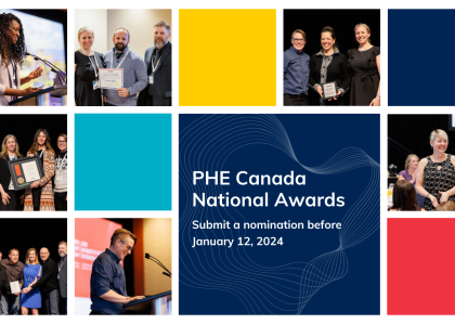 Images showing PHE award winners from 2023 accepting their awards at the 2023 PHE National Conference