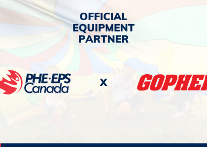 The image shows the logo of PHE Canada and Gopher, with the text "Official Equipment Partner" on top.