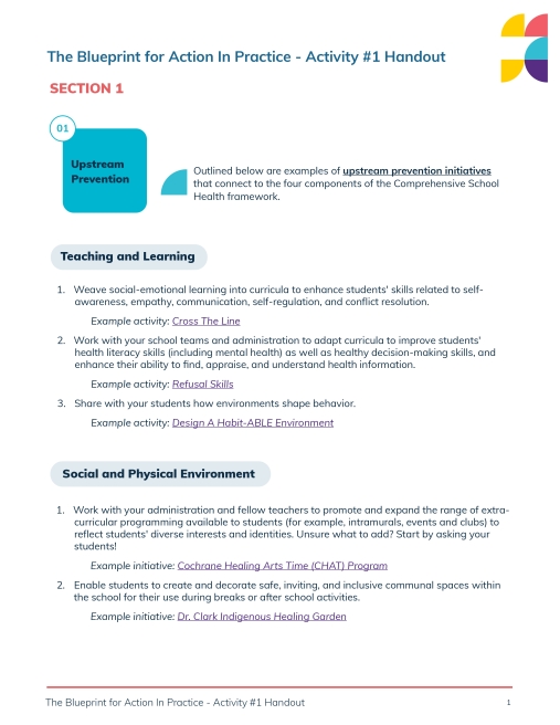 Blueprint for action handout
