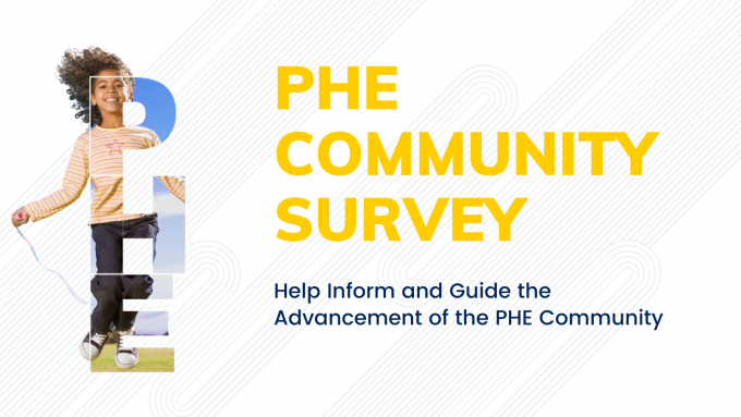 Cover photo from the PHE 2021 Community Survey with a child skipping rope.