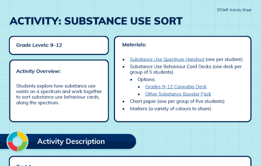 STOMP Substance Use Sort Activity Thumbnail
